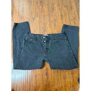 Levis 501 Button Fly Jeans Mens 38 X 30 Original Rivited Straight Leg black